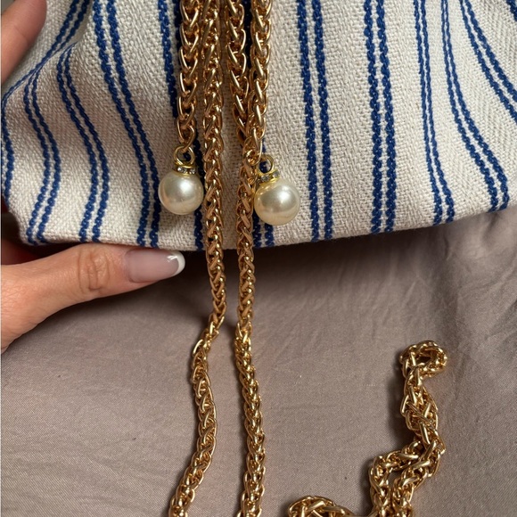 Striped Blue and White Women's Bag - Picture 5 of 5